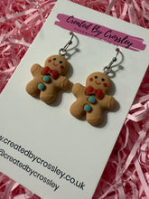 Load image into Gallery viewer, Chunky Gingerbread Man Charm Earrings
