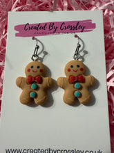 Load image into Gallery viewer, Chunky Gingerbread Man Charm Earrings
