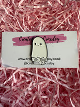 Load image into Gallery viewer, “I hope you’re doing ok!” Ghost Pin Badge

