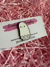 Load image into Gallery viewer, “I hope you’re doing ok!” Ghost Pin Badge
