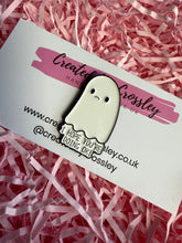 Load image into Gallery viewer, “I hope you’re doing ok!” Ghost Pin Badge
