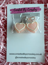 Load image into Gallery viewer, Pink Heart Clip On Earrings
