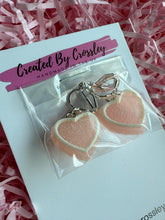Load image into Gallery viewer, Pink Heart Clip On Earrings
