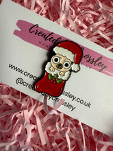 Load image into Gallery viewer, Christmas Pug Dog Pin Badge
