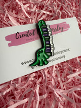 Load image into Gallery viewer, Book Dinosaur Pin Badge
