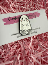 Load image into Gallery viewer, “Sorry I’m late I saw a dog” Ghost Pin Badge
