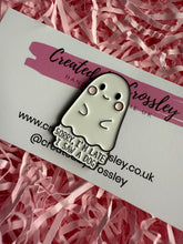 Load image into Gallery viewer, “Sorry I’m late I saw a dog” Ghost Pin Badge

