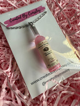 Load image into Gallery viewer, Pink Wine Bottle Charm Necklace
