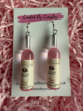 Load image into Gallery viewer, Pink Wine Bottle Charm Earrings
