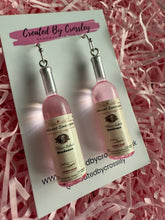 Load image into Gallery viewer, Pink Wine Bottle Charm Earrings
