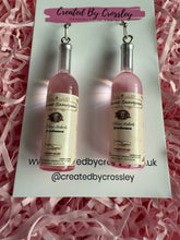 Load image into Gallery viewer, Pink Wine Bottle Charm Earrings
