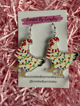 Load image into Gallery viewer, Christmas Chicken Charm Earrings
