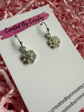 Load image into Gallery viewer, Mini Snowflake Charm Earrings
