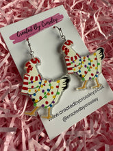 Load image into Gallery viewer, Christmas Chicken Charm Earrings
