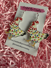 Load image into Gallery viewer, Christmas Chicken Charm Earrings

