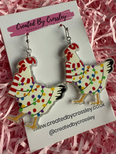 Load image into Gallery viewer, Christmas Chicken Charm Earrings
