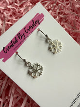 Load image into Gallery viewer, Mini Snowflake Charm Earrings

