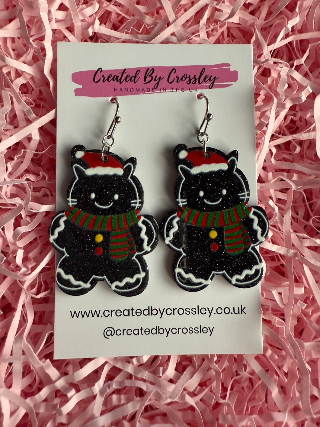Christmas Cat Charm Earrings