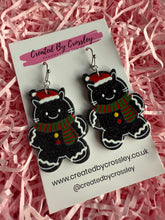 Load image into Gallery viewer, Christmas Cat Charm Earrings
