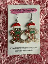 Load image into Gallery viewer, Glitter Gingerbread Charm Earrings
