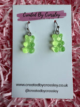 Load image into Gallery viewer, Green Gummy Bear Charm Earrings
