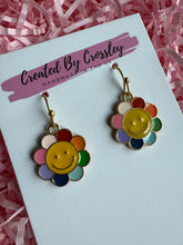 Load image into Gallery viewer, Rainbow Flower Charm Earrings
