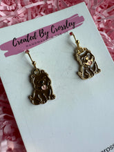 Load image into Gallery viewer, Brown Bulldog Charm Earrings
