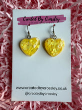 Load image into Gallery viewer, Yellow Heart Charm Earrings

