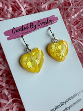 Load image into Gallery viewer, Yellow Heart Charm Earrings
