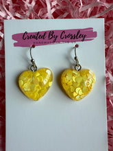 Load image into Gallery viewer, Yellow Heart Charm Earrings
