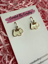 Load image into Gallery viewer, Mini White Dog Charm Earrings
