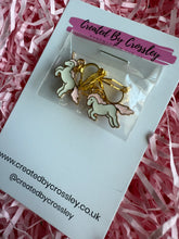 Load image into Gallery viewer, Pink Unicorn Clip On Earrings

