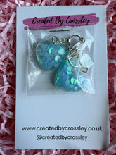 Load image into Gallery viewer, Blue Heart Clip On Earrings
