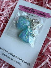 Load image into Gallery viewer, Blue Heart Clip On Earrings
