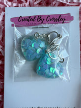 Load image into Gallery viewer, Blue Heart Clip On Earrings
