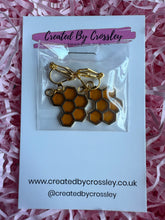 Load image into Gallery viewer, Honeycomb Clip On Earrings

