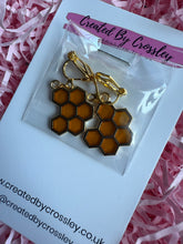 Load image into Gallery viewer, Honeycomb Clip On Earrings
