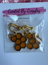 Load image into Gallery viewer, Honeycomb Clip On Earrings
