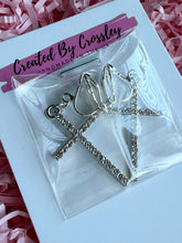 Load image into Gallery viewer, Sparkle Cross Clip On Earrings

