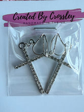 Load image into Gallery viewer, Sparkle Cross Clip On Earrings
