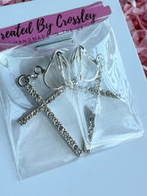Load image into Gallery viewer, Sparkle Cross Clip On Earrings
