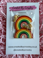Load image into Gallery viewer, Large Rainbow Clip On Earrings
