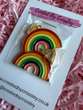 Load image into Gallery viewer, Large Rainbow Clip On Earrings
