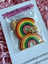 Load image into Gallery viewer, Large Rainbow Clip On Earrings
