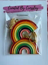 Load image into Gallery viewer, Large Rainbow Clip On Earrings
