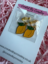 Load image into Gallery viewer, Lemon Clip On Earrings
