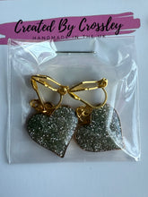 Load image into Gallery viewer, Sparkle Heart Clip On Earrings
