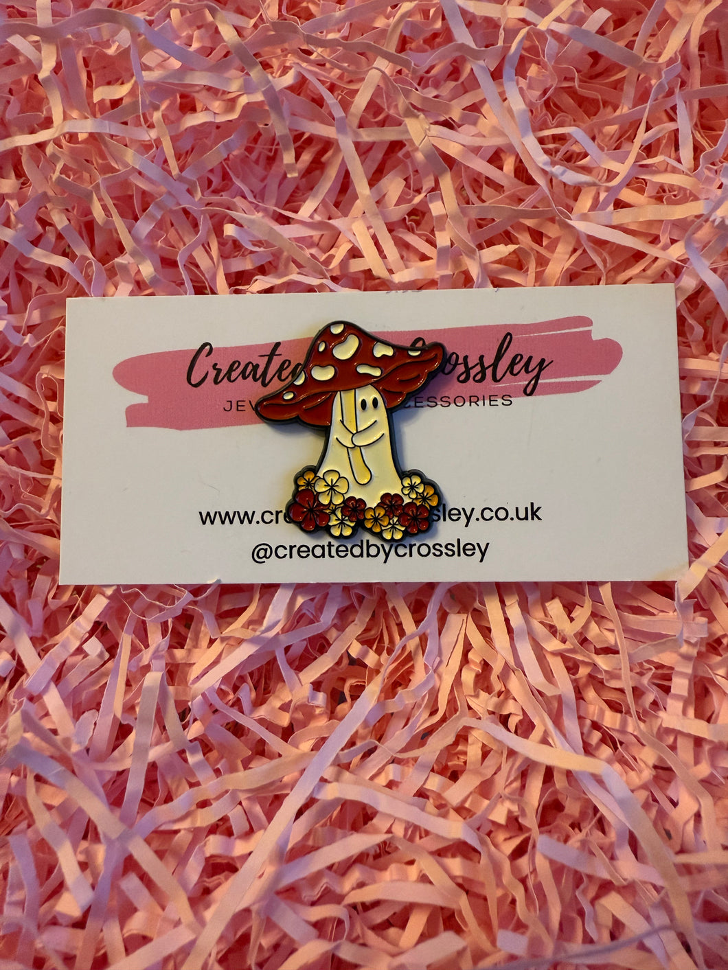 Mushroom Ghost Pin Badge