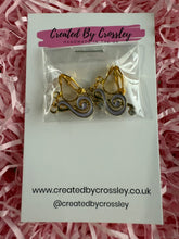 Load image into Gallery viewer, Purple Treble Clef Clip On Earrings

