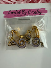 Load image into Gallery viewer, Purple Treble Clef Clip On Earrings
